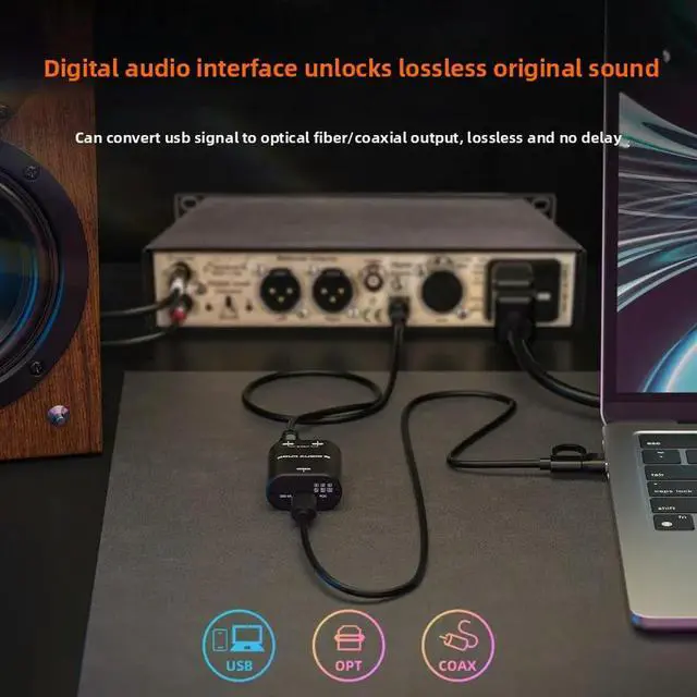 Alt view image 3 of 3 - U2 XMOS XU316 Digital Interface USB to Fiber Coaxial Signal Audio Converter