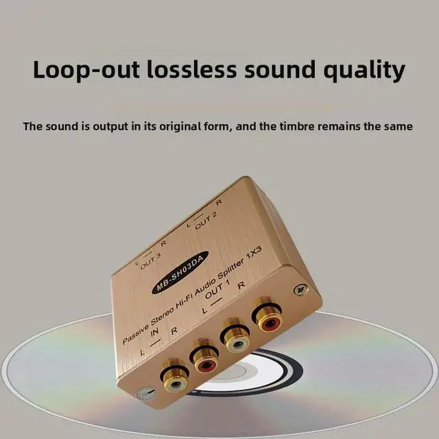 Alt view image 3 of 3 - Professional Hi-Fi Lossless RCA Splitter 1 Input 3 Output Audio Converter Stereo 1 Input 2 Output