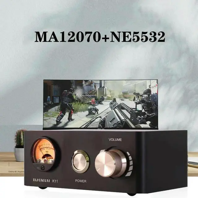 Main image of Nvarcher MA12070 HiFi Amplifier Class D 80W×2 Stereo Home High Power Audio With VU Meter Supply