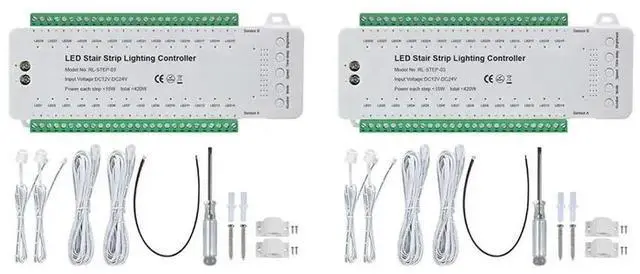 Main image of 2X Stair LED Motion Sensor Controller Stair Induction Controller LED Strip Dimmer Stairway Light Controller