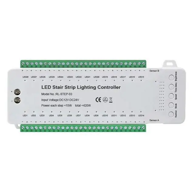 Alt view image 2 of 3 - 2X Stair LED Motion Sensor Controller Stair Induction Controller LED Strip Dimmer Stairway Light Controller
