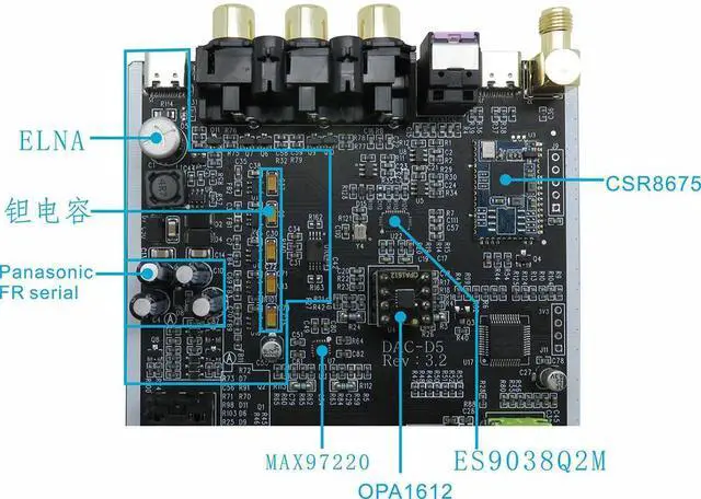 Alt view image 3 of 3 - CSR8675 Bluetooth 5.0 Receiver ES9038 Decoding APTX-HD LDAC Hi-Fi Decoder