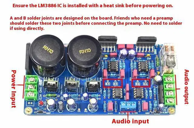 Alt view image 2 of 3 - 5534+LM3886HIFI High Temperature Power Amplifier Board DC Servo
