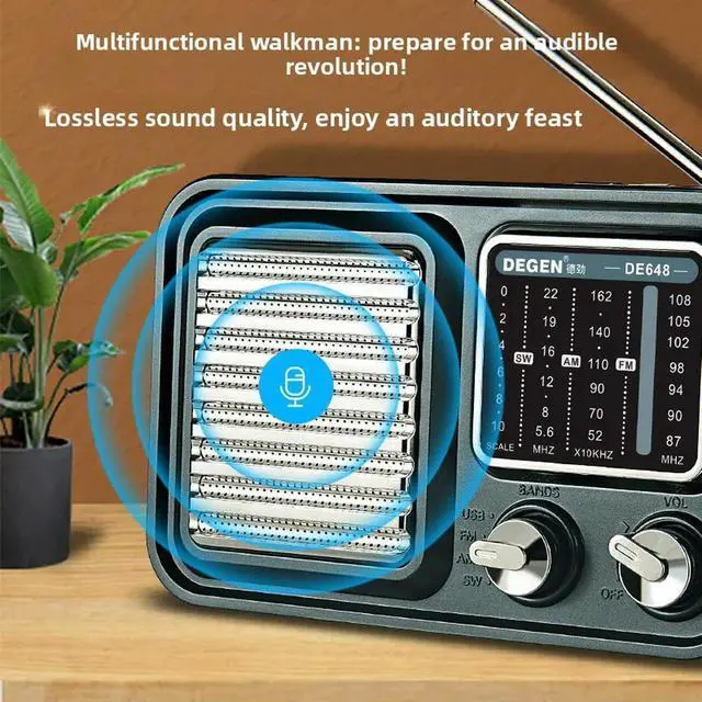 Alt view image 2 of 3 - DE648 Full Band Radio Supports Bluetooth Memory Card Elderly Opera Player Pointer Tuning