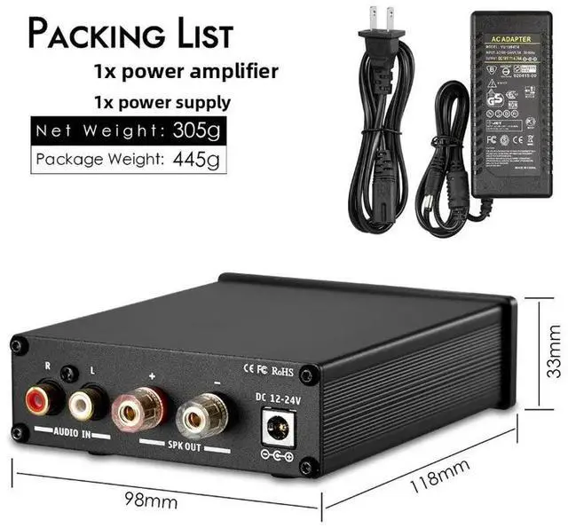 Main image of G2 100W HiFi Mono Subwoofer / Full Range Digital Power Amplifier Audiophile Amplifier with Gain