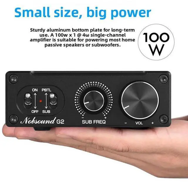 Alt view image 2 of 3 - G2 100W HiFi Mono Subwoofer / Full Range Digital Power Amplifier Audiophile Amplifier with Gain