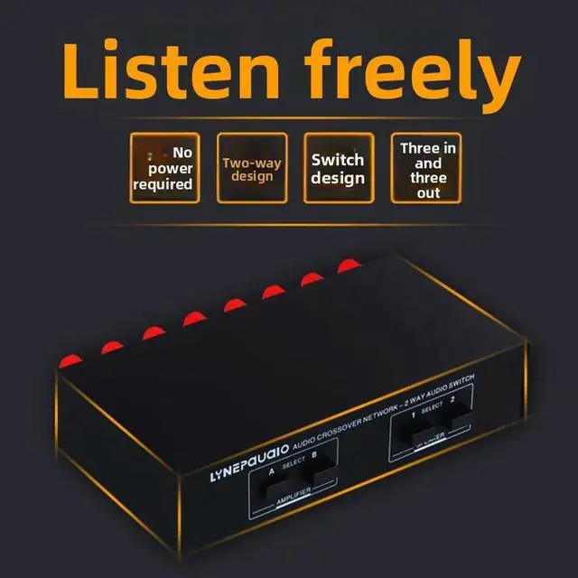 Alt view image 2 of 3 - 2-in 2-out Passive Amplifier Speaker Switcher Speaker Switch Distributor Comparator Lossless Sound