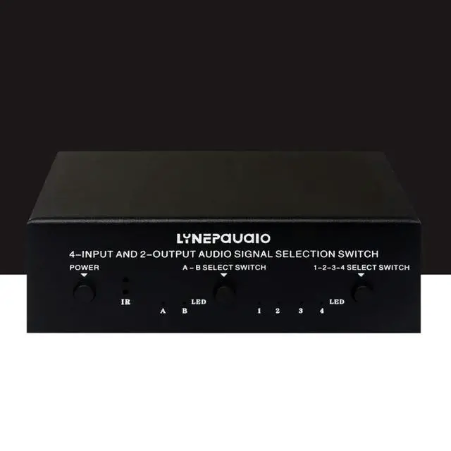 Alt view image 3 of 3 - 4-in 2-out Audio Signal Remote Control Switcher Headphone Speaker Switch Bidirectional Switch 2-in 4-out Output Lossless