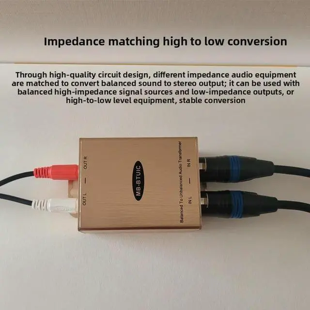 Alt view image 2 of 3 - Balanced to RCA Converter XLR to RCA Isolation Converter High to Low Converter Box Noise-Free