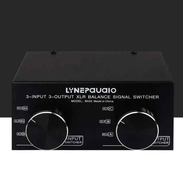Alt view image 2 of 3 - 3 In 3 Out Fully Balanced XLR Signal Passive Stereo Switcher Balanced and Unbalanced Audio Converter