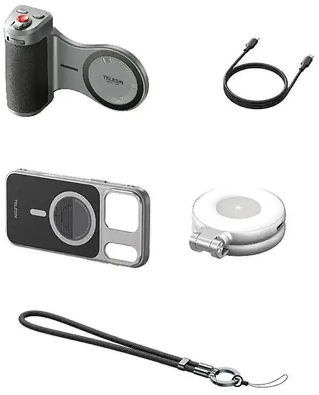 Main image of TELESIN Bluetooth Selfie Grip For 17 Pro Max Vlog Handle With Fill Light Camera Adapter For Enhanced Photograph