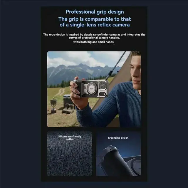 Alt view image 2 of 3 - TELESIN Bluetooth Selfie Grip For 17 Pro Max Vlog Handle With Fill Light Camera Adapter For Enhanced Photograph