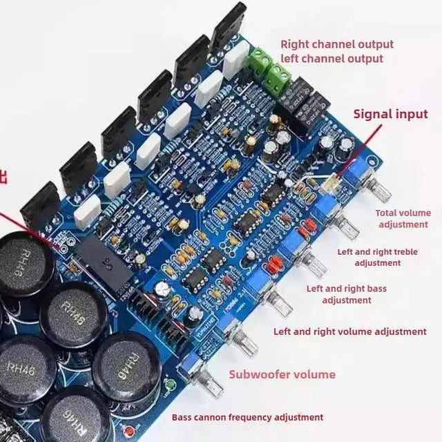 Alt view image 2 of 3 - -1943 5200 2.1 amplifier board 80W * 2 100W with tuning