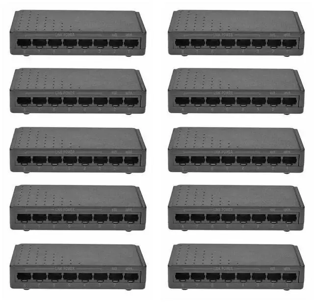 Main image of 10X 8 Ports 6+2 POE Switch Injector Power Over RJ45 Ethernet Family Network System 10/100M Without Power Adapter