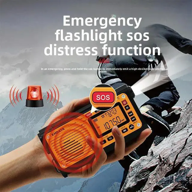 Alt view image 3 of 3 - D608WB Hand Crank Power Generation Outdoor Combat Readiness Emergency Multi-Function Radio Solar Flashlight