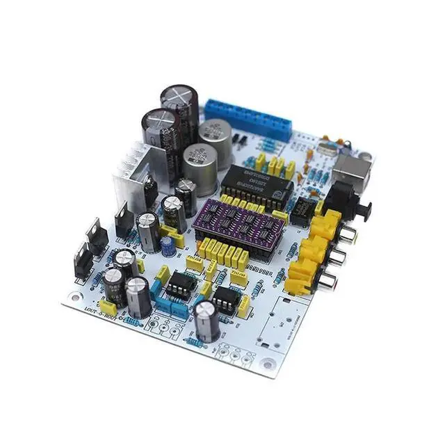 Alt view image 2 of 3 - Tda1541 dac decoder board including tda1387 ic and qn7220p ic coaxial optical fiber usb port
