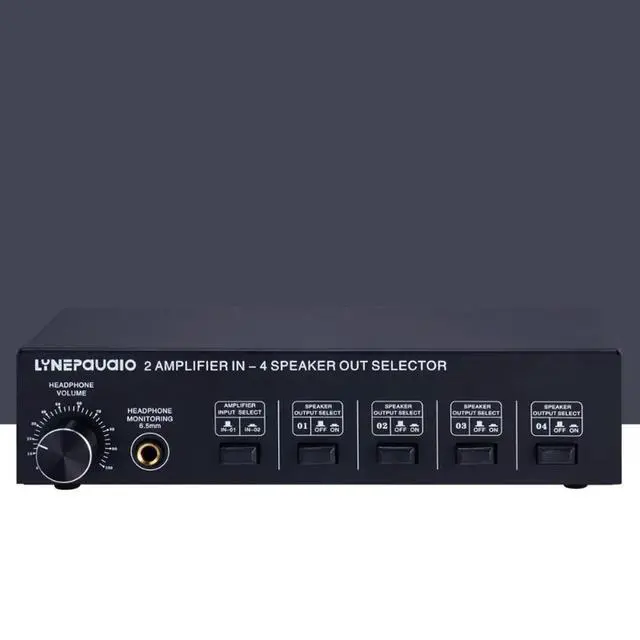 Alt view image 2 of 3 - 2-in 4-out Passive Amplifier and Speaker Switcher Speaker Switch Distributor Headphone Output Lossless Sound