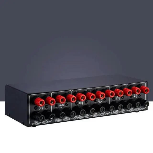 Alt view image 3 of 3 - 2-in 4-out Passive Amplifier and Speaker Switcher Speaker Switch Distributor Headphone Output Lossless Sound