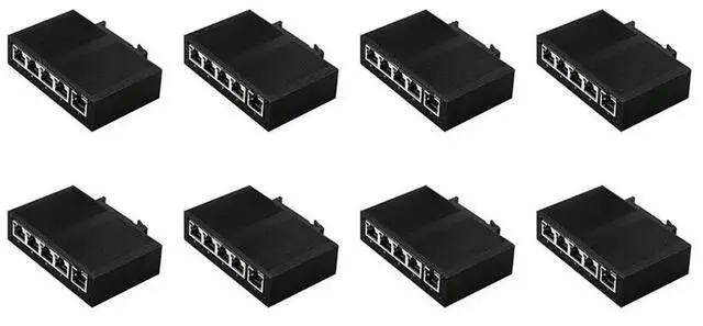 Main image of 8X 5 Port 100Mbps Network Switch Ethernet Industrial Grade Switch Unmanaged Rail Type Industrial Network Splitter