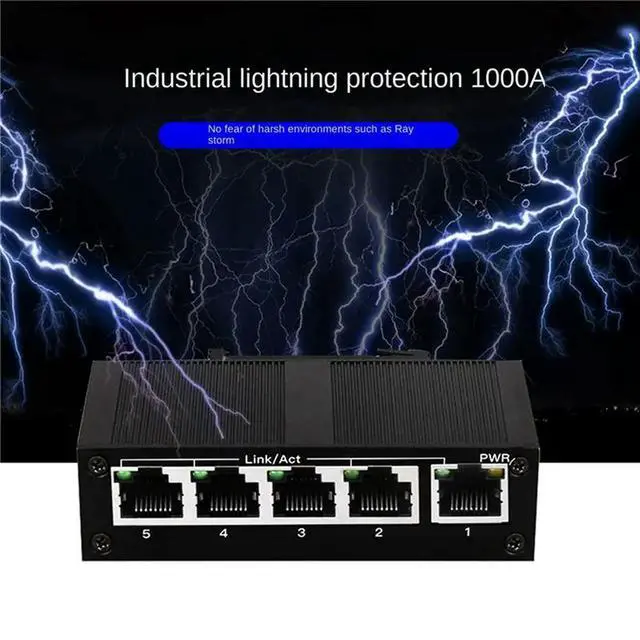 Alt view image 3 of 3 - 8X 5 Port 100Mbps Network Switch Ethernet Industrial Grade Switch Unmanaged Rail Type Industrial Network Splitter