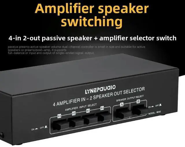 Main image of 4 In 2 Out Passive Amplifier Speaker Selection Switcher Speaker Switch Distributor Comparator Sound Lossless