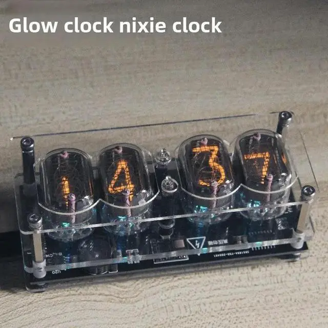 Main image of Glow Clock IN12 Cyberpunk GeCreative Ornament Electronic Digital High-End Bedroom Desktop Gift