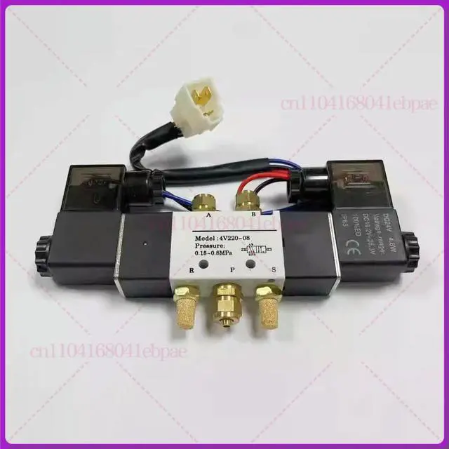 Alt view image 3 of 3 - Swing Door Bus Door Pump Solenoid Valve 24V 4V220-08 Strip Line Quick Connector is suitable for buses