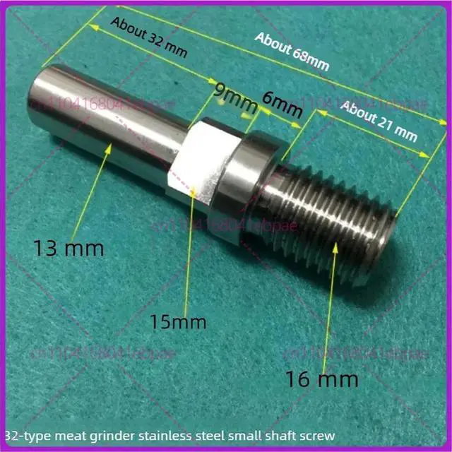 Alt view image 3 of 3 - 32# Meat Grinder Parts stainless steel small screw square rod