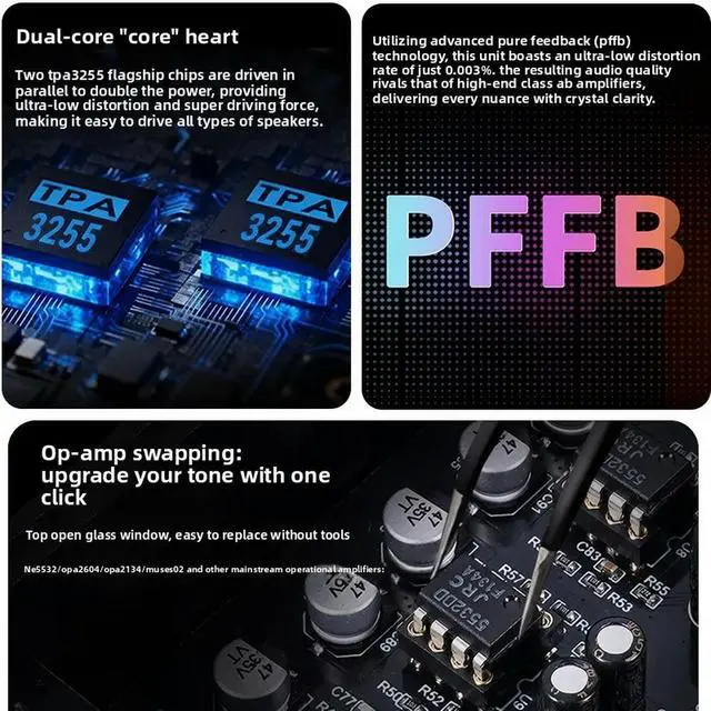 Alt view image 2 of 3 - Small Home Audiophile Digital Amplifier TPA3255 Dual Core Power Amplifier PAD-30
