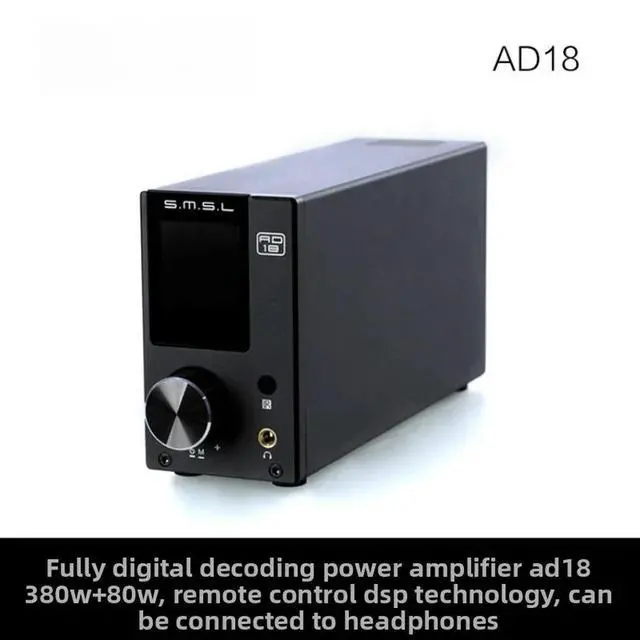 Alt view image 3 of 3 - In Stock SMSL Shuangmu Sanlin AD18 Full Digital Decoder Amplifier 80W Optical USB Coaxial Bluetooth