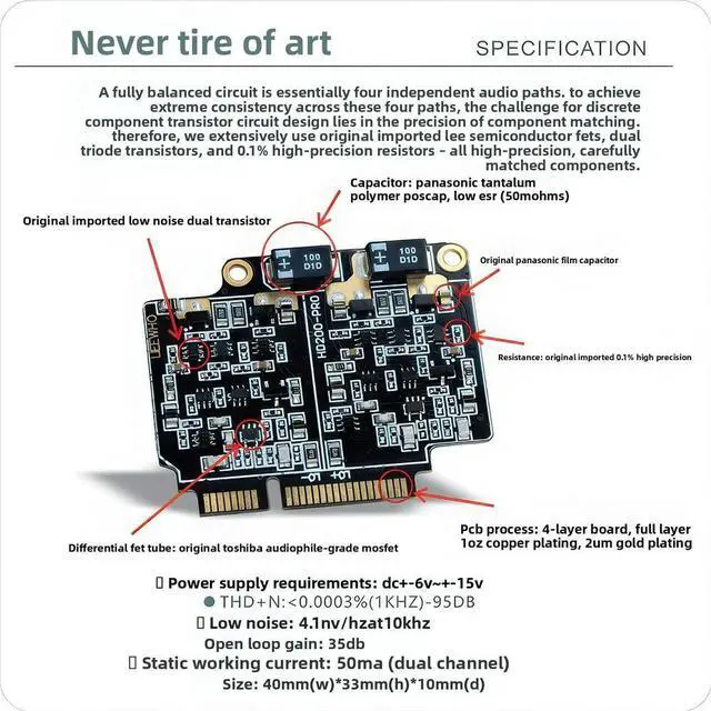 Alt view image 3 of 3 - xDuoo XD05Pro Headphone Amplifier Dedicated Fully Balanced Discrete Component Op Amp Board HD200Pro
