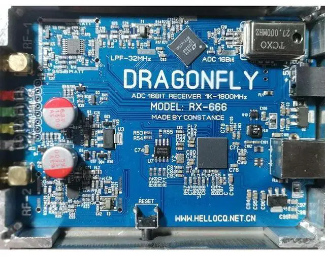 Main image of RX-666 LTC2208 SDR Receiver Radio 1KHz-1800MHz 16Bit Sampling Broadband Station 32Mhz