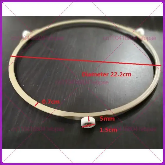 Alt view image 2 of 3 - Microwave Oven Parts Rack ring Plastic round bottom bracket with small wheels 1.4cm diameter 22.2cm