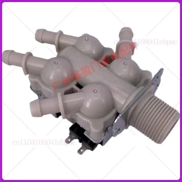 Alt view image 3 of 3 - Water inlet four-valve solenoid valve 5220FR2008V for drum washing machines DC12V