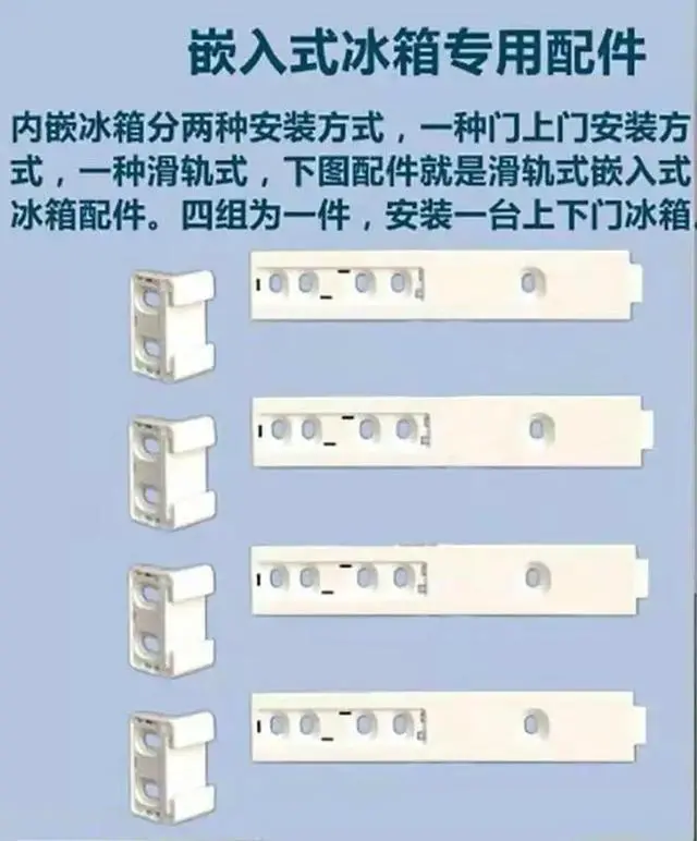 Alt view image 2 of 3 - Fridge door slide rail mounting kit refrigerator door sliding guide integrated cupboard built in kit