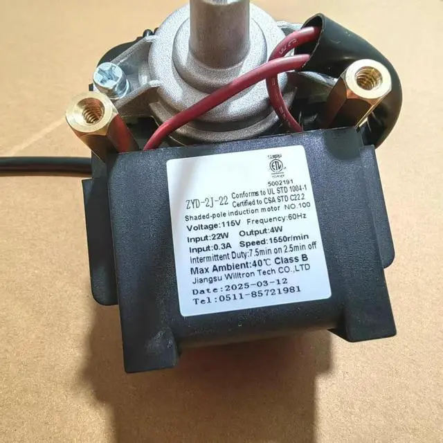 Main image of ZYD-2J-22 Series Refrigeration Fan Input 22W Output 4W 1550RPM 115V Freezer Fan Shaded-Pole Induction Motor For Refrigerator