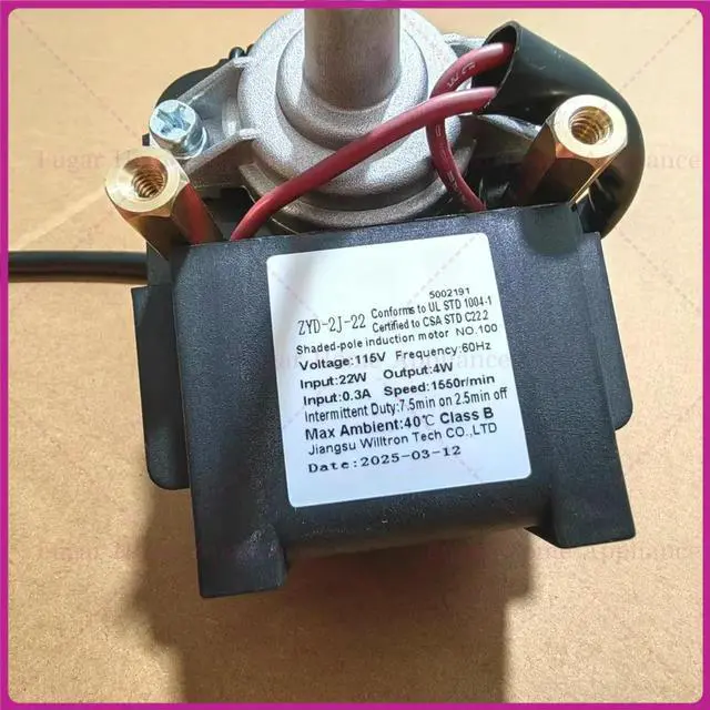 Main image of Refrigeration Fan Input 22W Output 4W 1550RPM 115V Freezer Fan ZYD-2J-22 Series Shaded-Pole Motor
