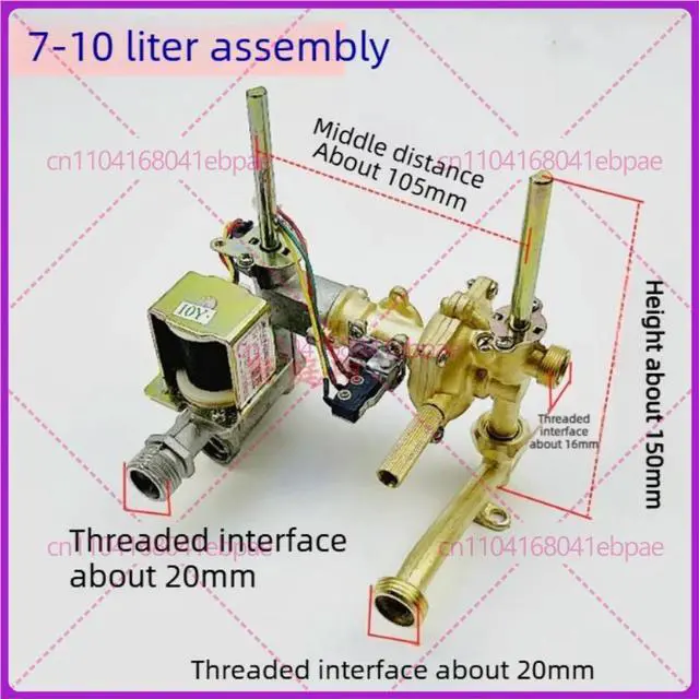 Main image of 7-10L Gas Water Heater Parts assembly valve brass parts without left solenoid valve