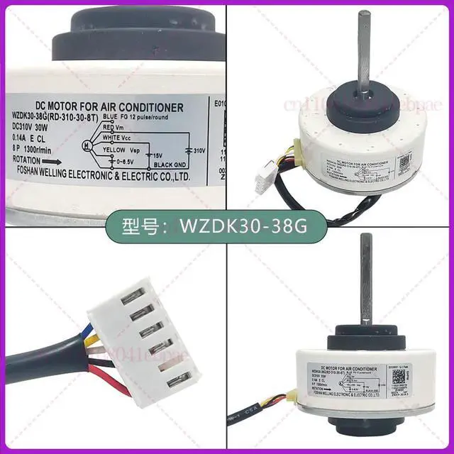 Alt view image 3 of 3 - Air Conditioning Motor WZDK30-38G RD-310-30-8T DC Brushless Fan Motor, 30W Inverter air Conditioner Motor DC Motor