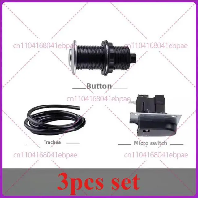 Main image of Button + Air Pipe + Micro Switch 3pcs set for insinkerator food waste processor air switch pneumatic micro-motion 32mm button
