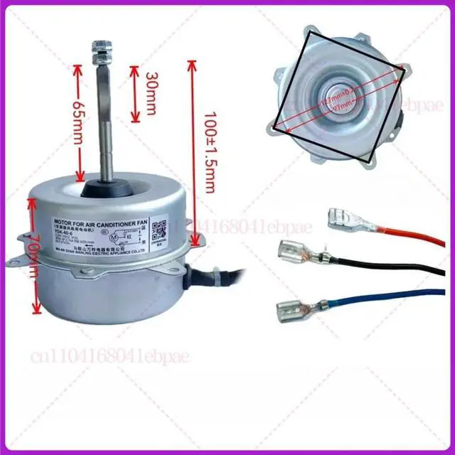Alt view image 2 of 2 - YDK-40-6 Universal 1P1.5P 2P Air Conditioning Outdoor Unit Fan Motor Copper Wire External Fan Cooling Motor