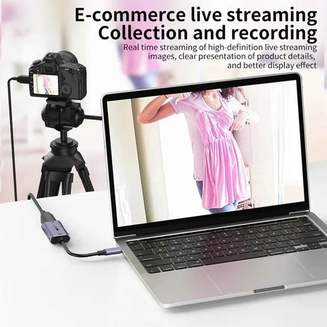 Alt view image 3 of 6 - For Phone Tablet Projector Camcorder MINI To -Compatible Adapter Cable 4K Video Capture Card For Vlog Filmmaker DSLR