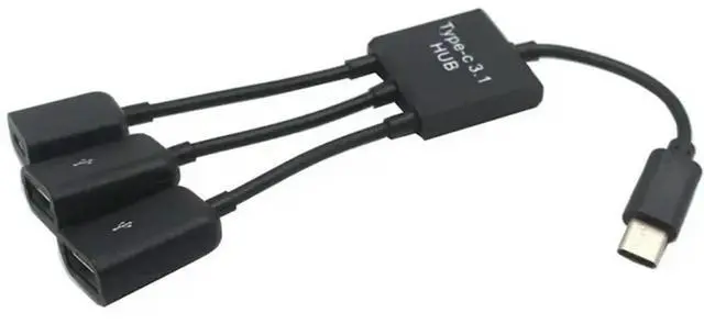 Main image of Micro USB Type C HUB Male to Female Double USB 2.0 Host OTG Adapter Cable for phone Computer Tablet 3 Port