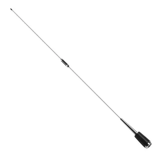 Alt view image 3 of 3 - Details of the silver UHF 400-470 MHz 200W 5.5dB SL-16 PL-259 mobile car radio antenna
