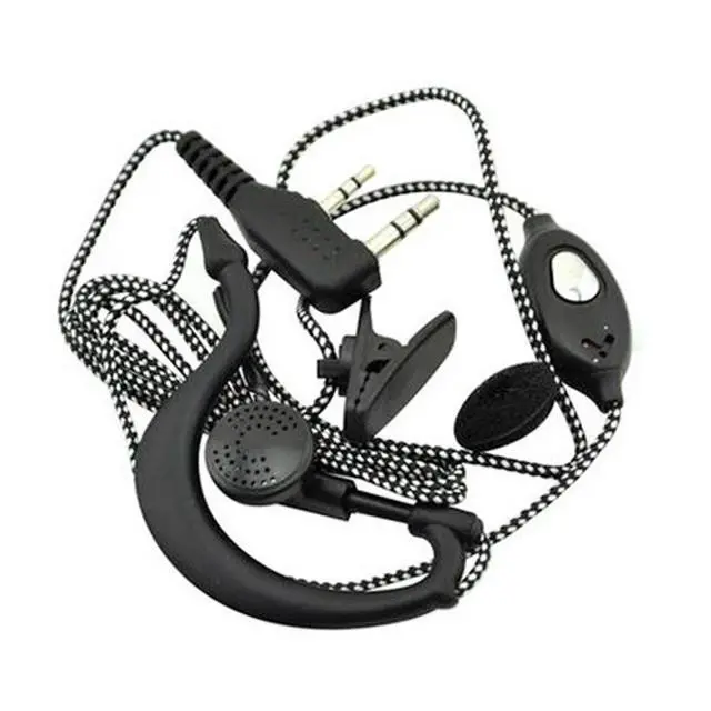 Alt view image 3 of 6 - 2PIN Earpiece Headset Mic for Radio Security Walkie Talkie Ear Hook Earbud Interphone for UV5R