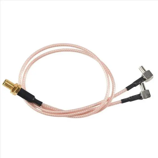 Alt view image 2 of 6 - SMA Female to Y Type 2 X TS9 Male / CRC9 Male Connector Splitter Combiner Pigtail Cable RG 316 30CM Gold
