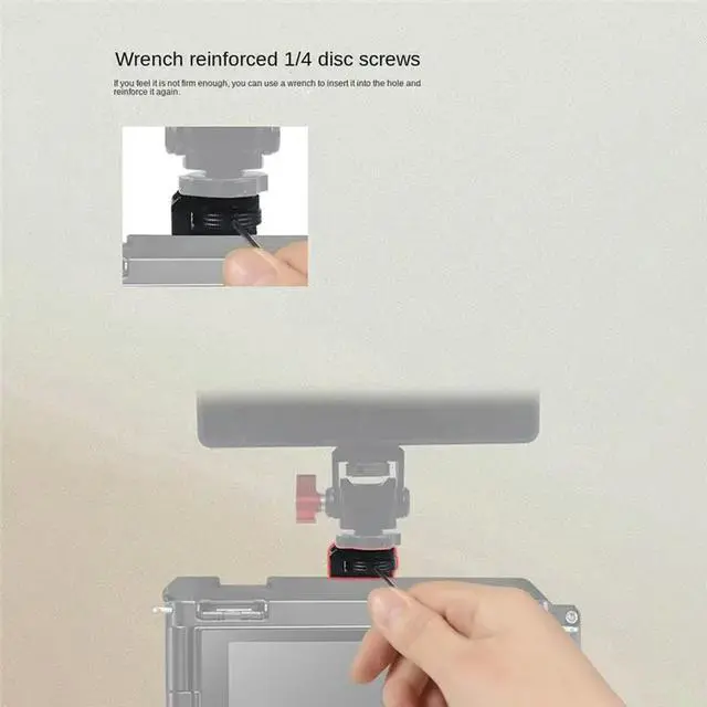 Alt view image 3 of 6 - Hot Shoe Adapter 1/4 Safety 360 Rotatable for DSLR Camera Rig Mic Monitor Flash Light Cold Shoe Mount,Type A