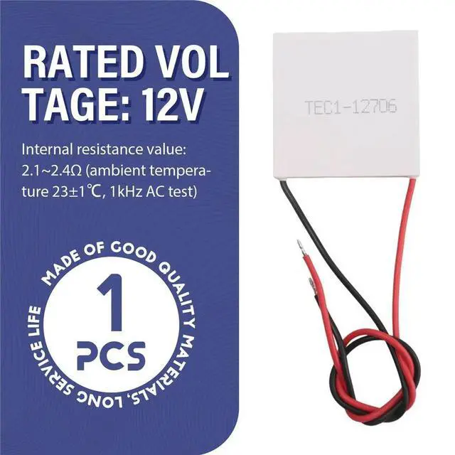 Main image of Tec1-12706 Thermoelectric Cooler Peltier 40x40mm 12v Semiconductor Refrigeration Qcmax 60-72w Refrigeration Piece