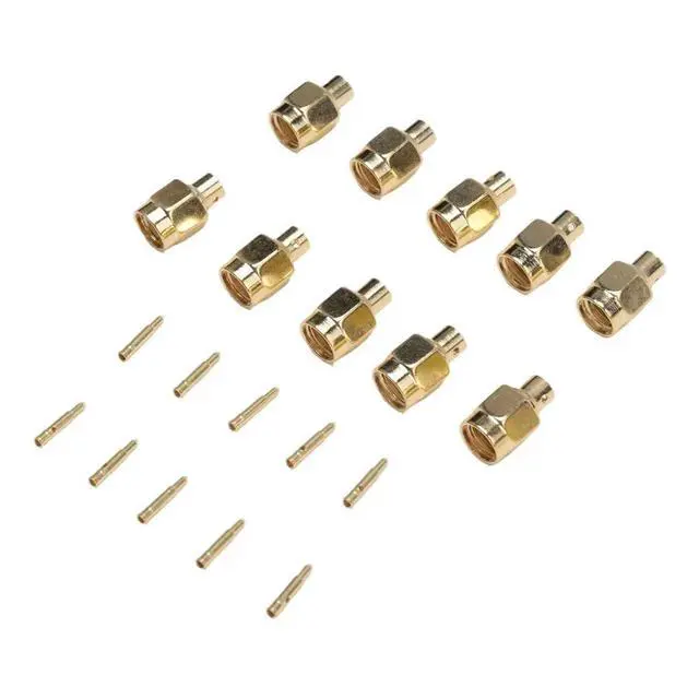 Alt view image 3 of 6 - 10x SMA male plug solder Coax connector for semi-rigid RG402 0.141 inch cable Gold