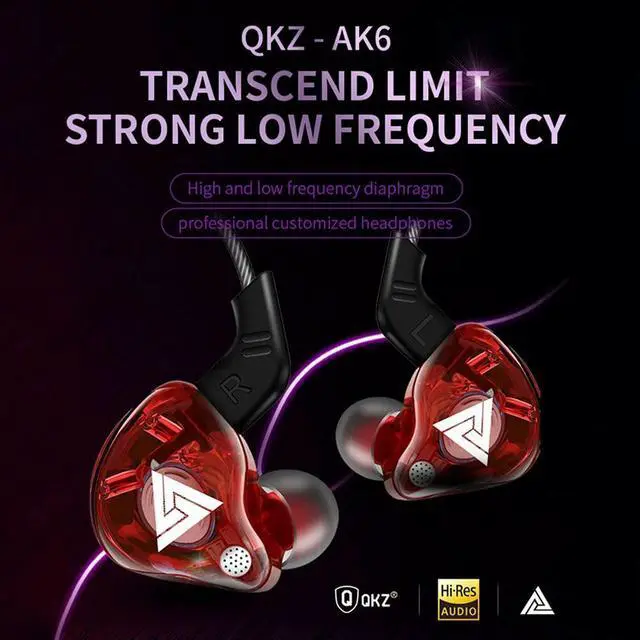 Main image of QKZ AK6 Sports Earphones 3.5mm In-Ear Monitor Dual-Magnet Driver with Microphone Headset Music Earbuds Headset White